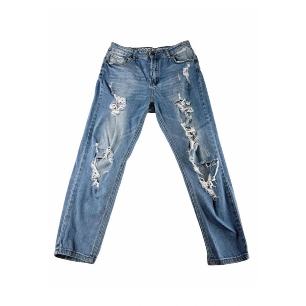 Gogo Jeans Women’s 13/31 High Rise Ankle Distressed Mom Jeans